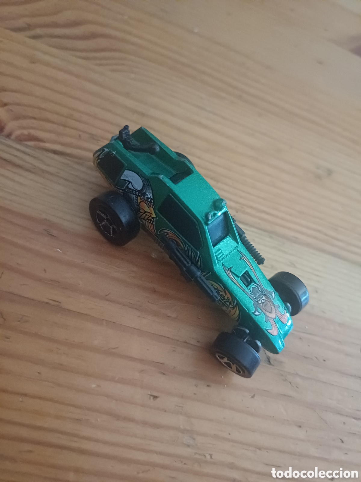 Coches a escala Hot Wheels: Hot Wheels 1982 Viking enforcer Dune Buggy Cannon Coche verde