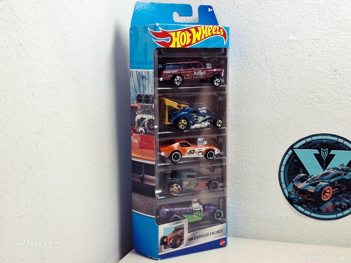 Coches a escala Hot Wheels: Hot Wheels 5-Pack HW Exposed Engines 2021 Mattel