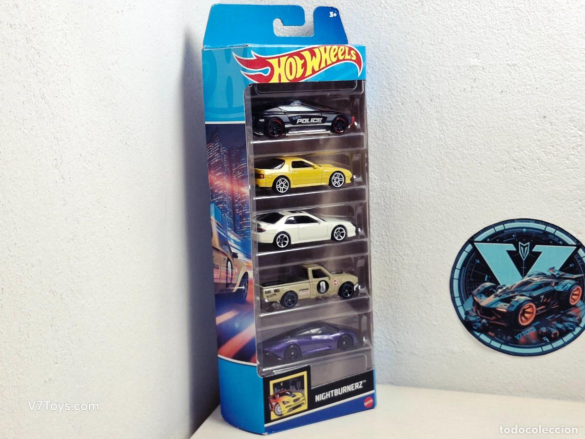 Coches a escala Hot Wheels: Hot Wheels 5-Pack Nightburnerz 2022 Mattel