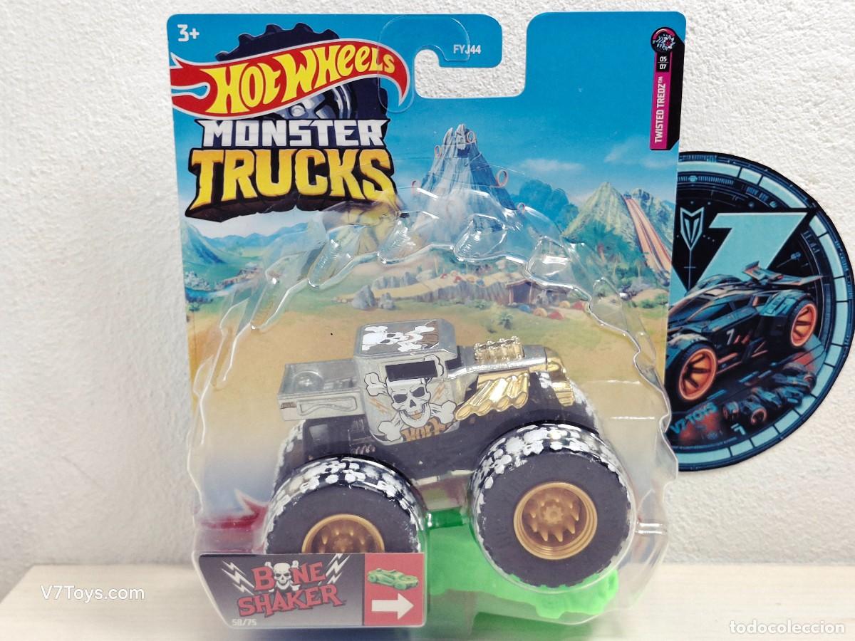Coches a escala Hot Wheels: Bone Shaker Hot Wheels 2021 Twisted Tredz Monster Trucks Mattel