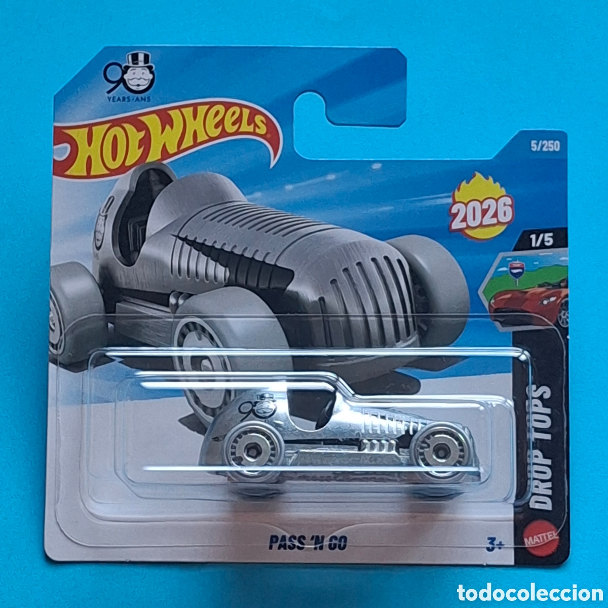 Coches a escala Hot Wheels: HOT WHEELS 2026 5/250 - PASS&acute;N GO 90 A&Ntilde;OS MONOPOLY - NUEVO EN BLISTER - ESCALA 1/64