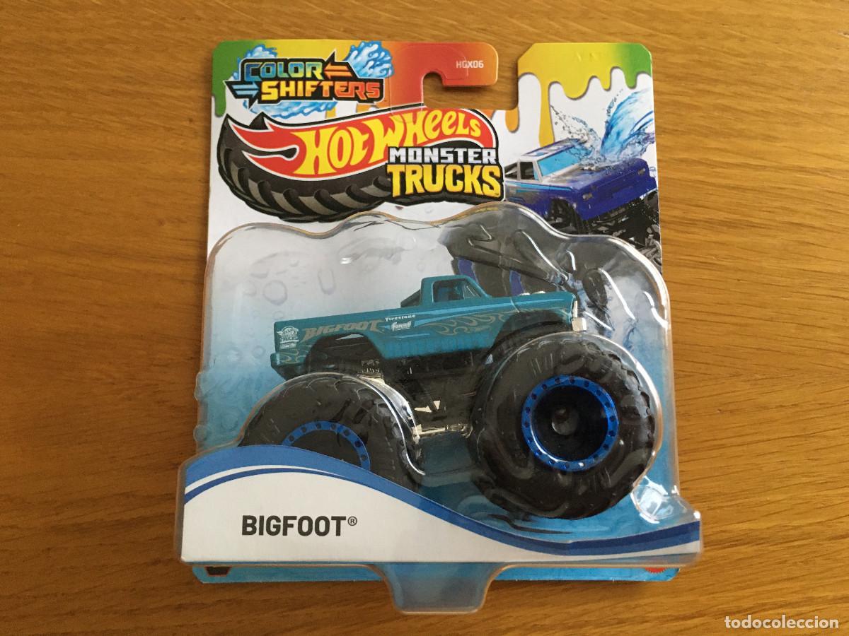 Coches a escala Hot Wheels: Coche Hot Wheels monster truck Bigfoot cambia de color. NUEVO A ESTRENAR.