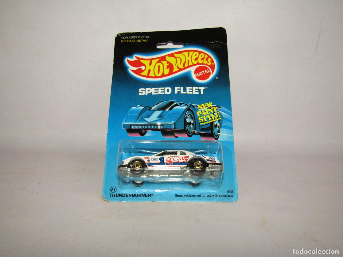 Coches a escala Hot Wheels: Antiguo Bl&iacute;ster HOT WHEELS de MATTEL Serie SPEED FLEET con el N&ordm; 81 THUNDERBURNER del A&ntilde;o 1986