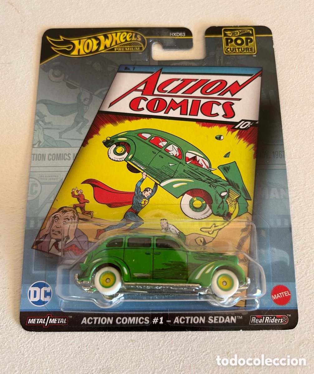 Carros em escala Hot Wheels: Hot wheels premium Pop Culture - ACTION COMICS #1 - ACTION SEDAN&trade;