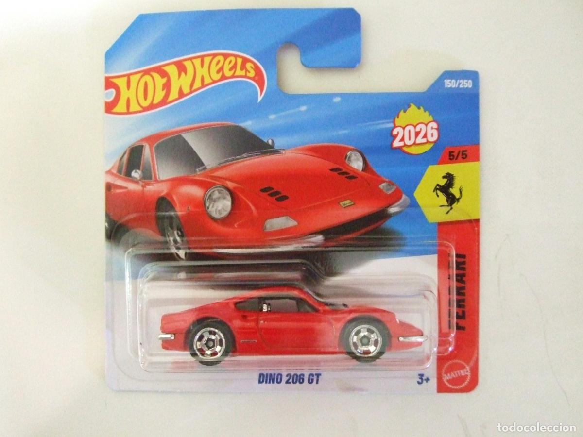 Coches a escala Hot Wheels: FERRARI DINO 206 GT - HOT WHEELS MATTEL FERRARI 5/5 2026 1:64 - COCHE CAR ROJO RED SPORT