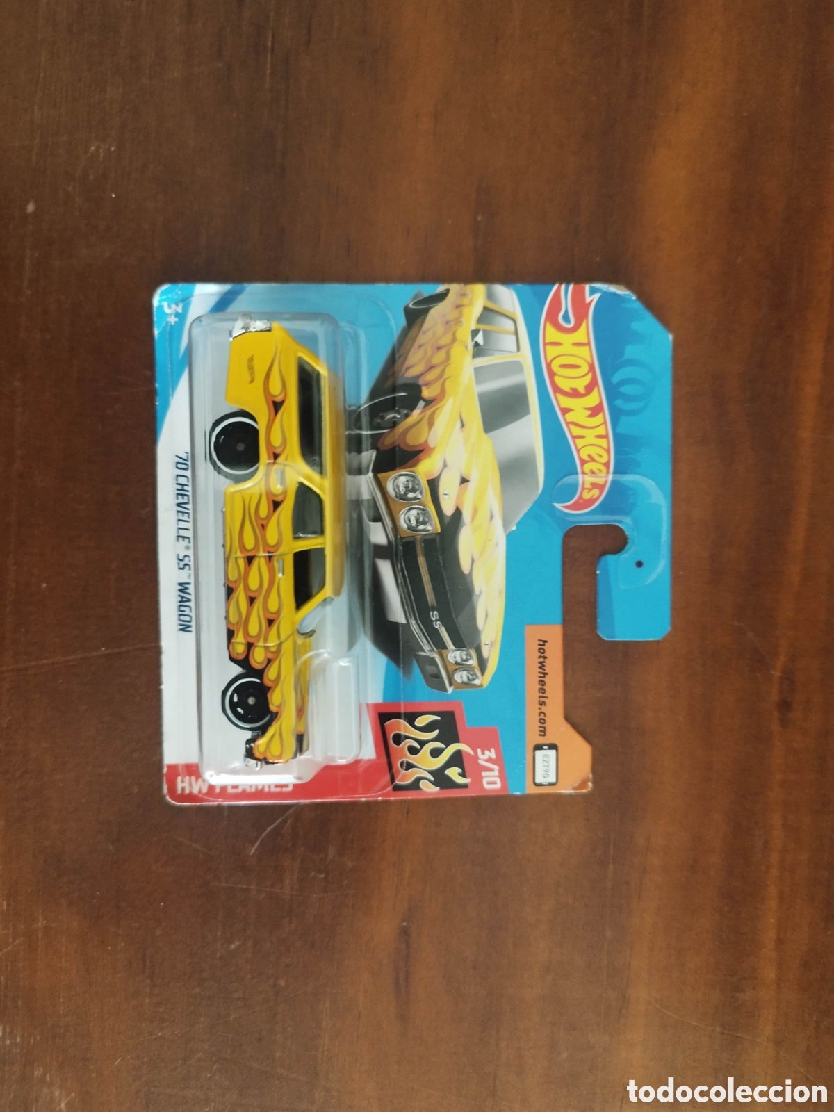 Coches a escala Hot Wheels: Hot Wheels modelo '70 Chevelle SS Wagon de la serie HW Flames, n&uacute;mero 3/10.