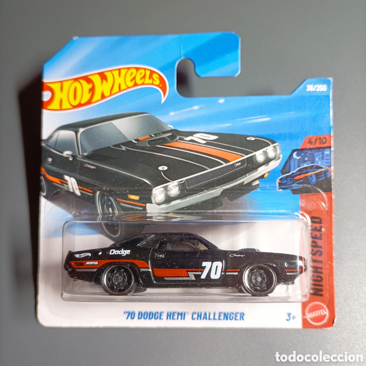 Coches a escala Hot Wheels: HOT WHEELS. '70 DODGE HEMI CHALLENGER. 4/10 NIGHTSPEED. 36/250