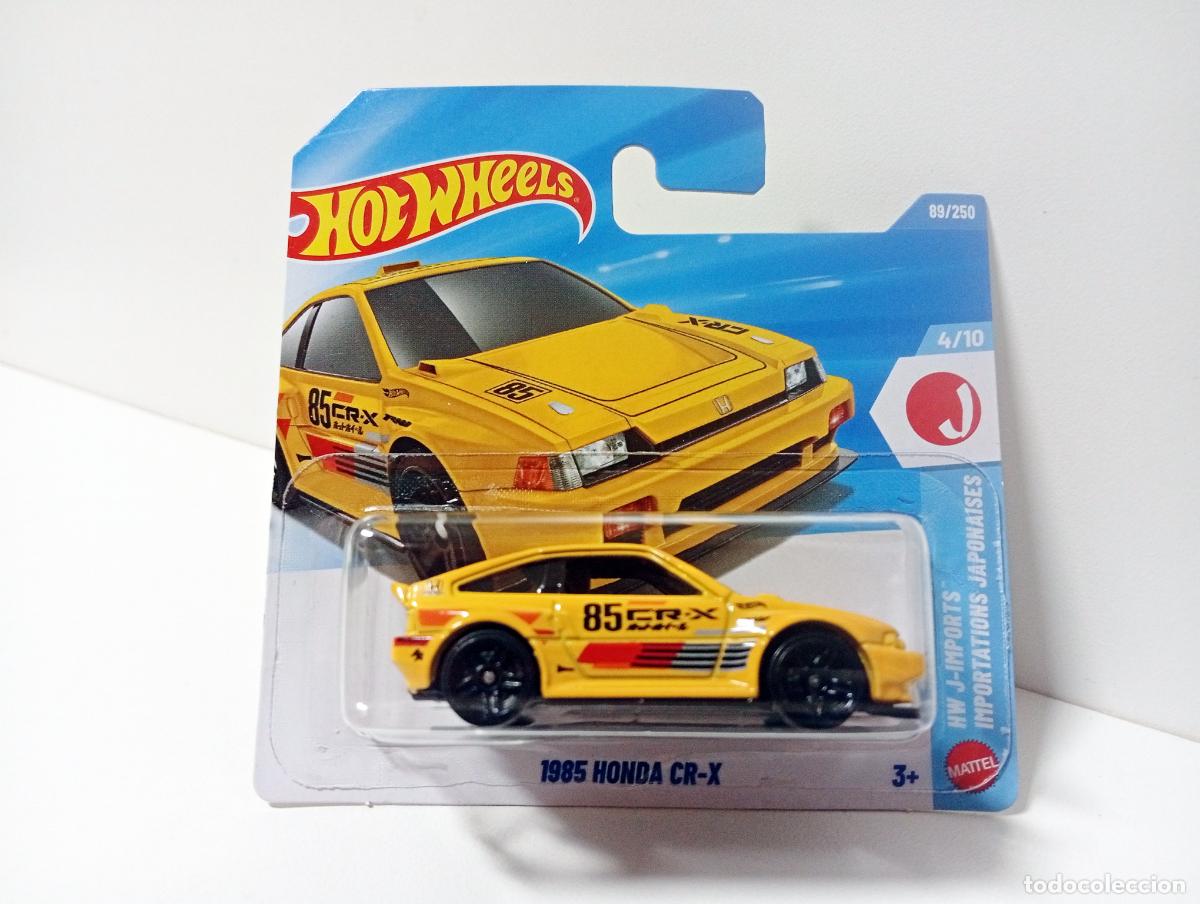 Coches a escala Hot Wheels: 1985 HONDA CR-X - HOT WHEELS MATTEL HW J-IMPORTS 4/10 2026 COCHE 1:64 JAPAN CAR &acute;85 YELLOW AMARILL0