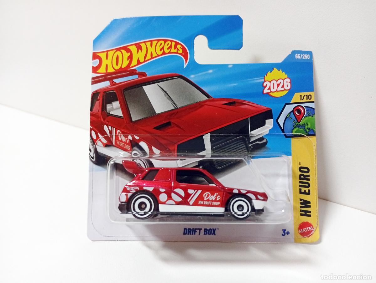 Modellautos Hot Wheels: DRIFT BOX - HOT WHEELS MATTEL HW EURO 1/10 2026 - COCHE 1:64 CAR TOY DOT&acute;S HW DRIFT SHOP RED SPOILER