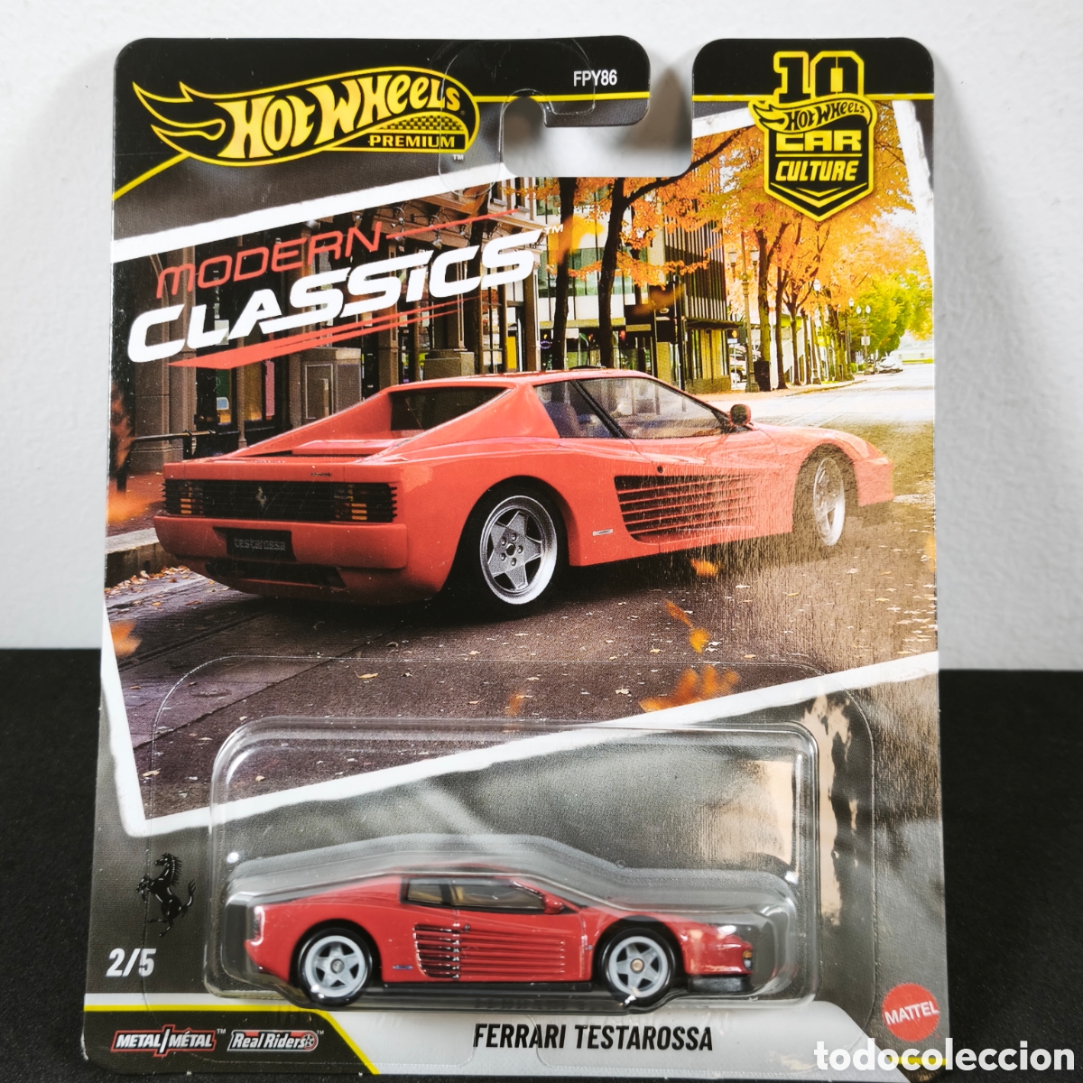 Coches a escala Hot Wheels: Ferrari Testarossa de Hot Wheels modern classics 1:64 real riders