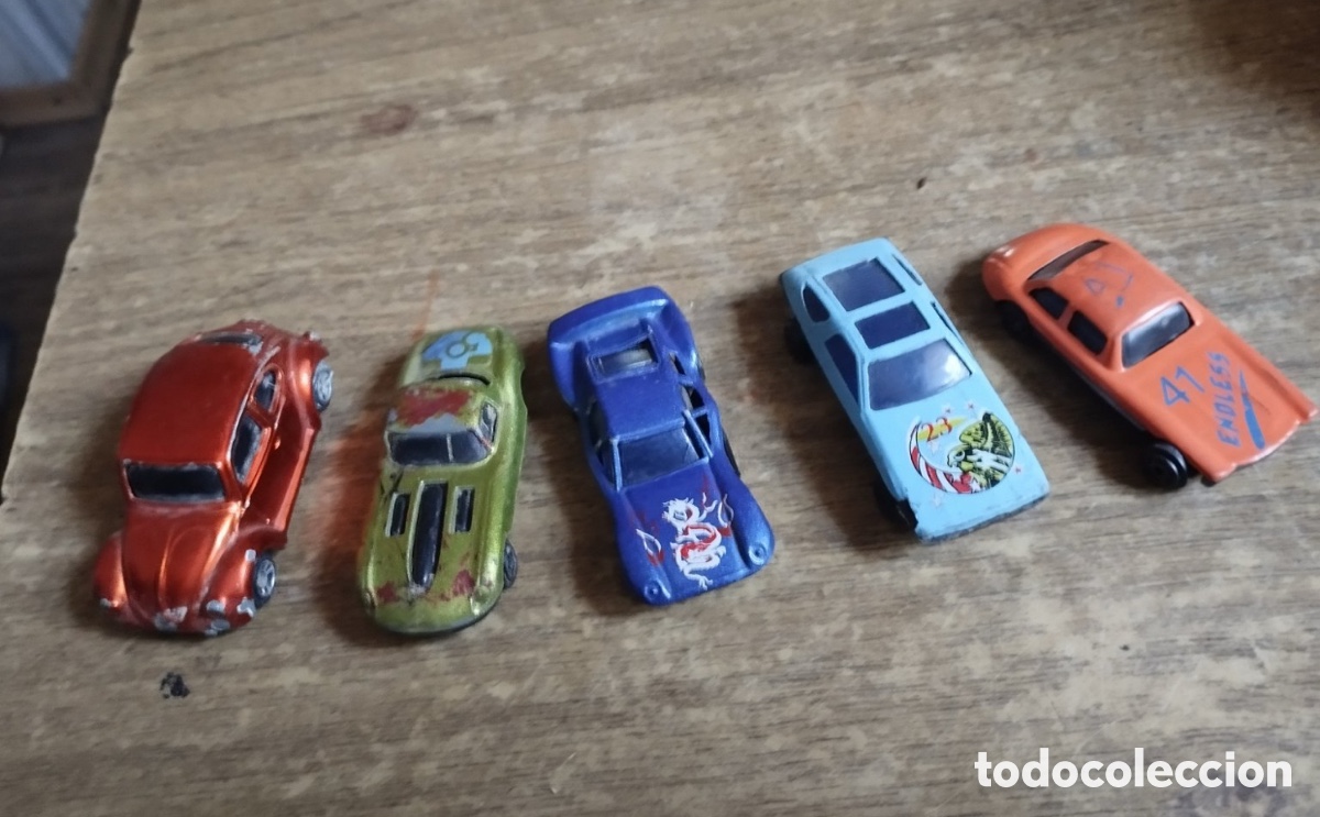 Coches a escala Hot Wheels: Lote de 5 coches de metal escala 1:64 (7 cm) - Coches de juguete vintage⁠