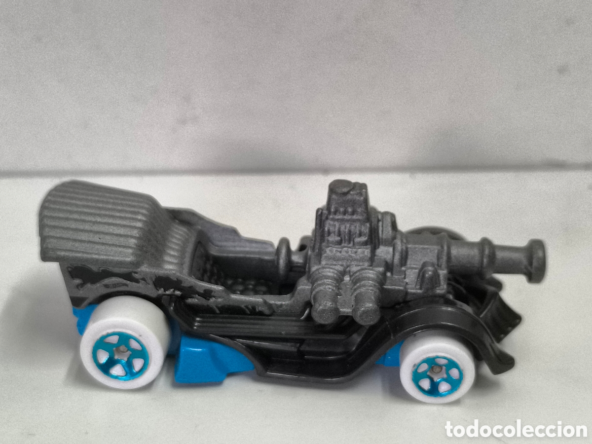 Coches a escala Hot Wheels: 2015 HOT WHEELS GREASE ROD GRAY 1:64 DIECAST 3&rdquo; CAR WITH BLUE & WHITE