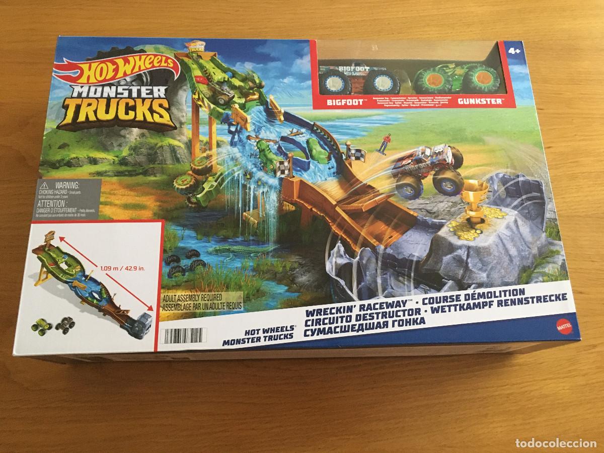 Coches a escala Hot Wheels: Circuito destructor de Hot wheels monster truck.