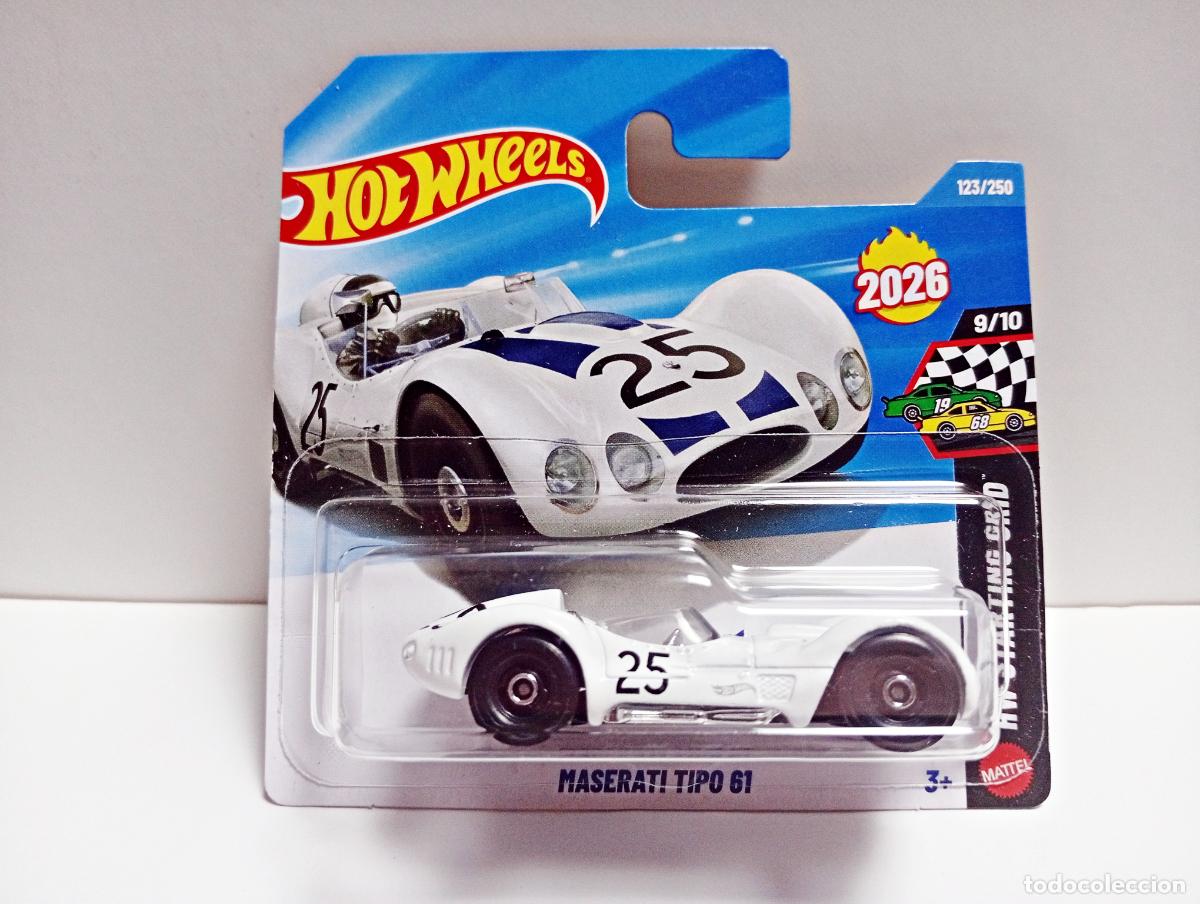 Coches a escala Hot Wheels: MASERATI TIPO 61 - HOT WHEELS HW STARTING GRID 9/10 2026 - COCHE 1:64 RACING CAR #25 TOY BLANCO TYPE