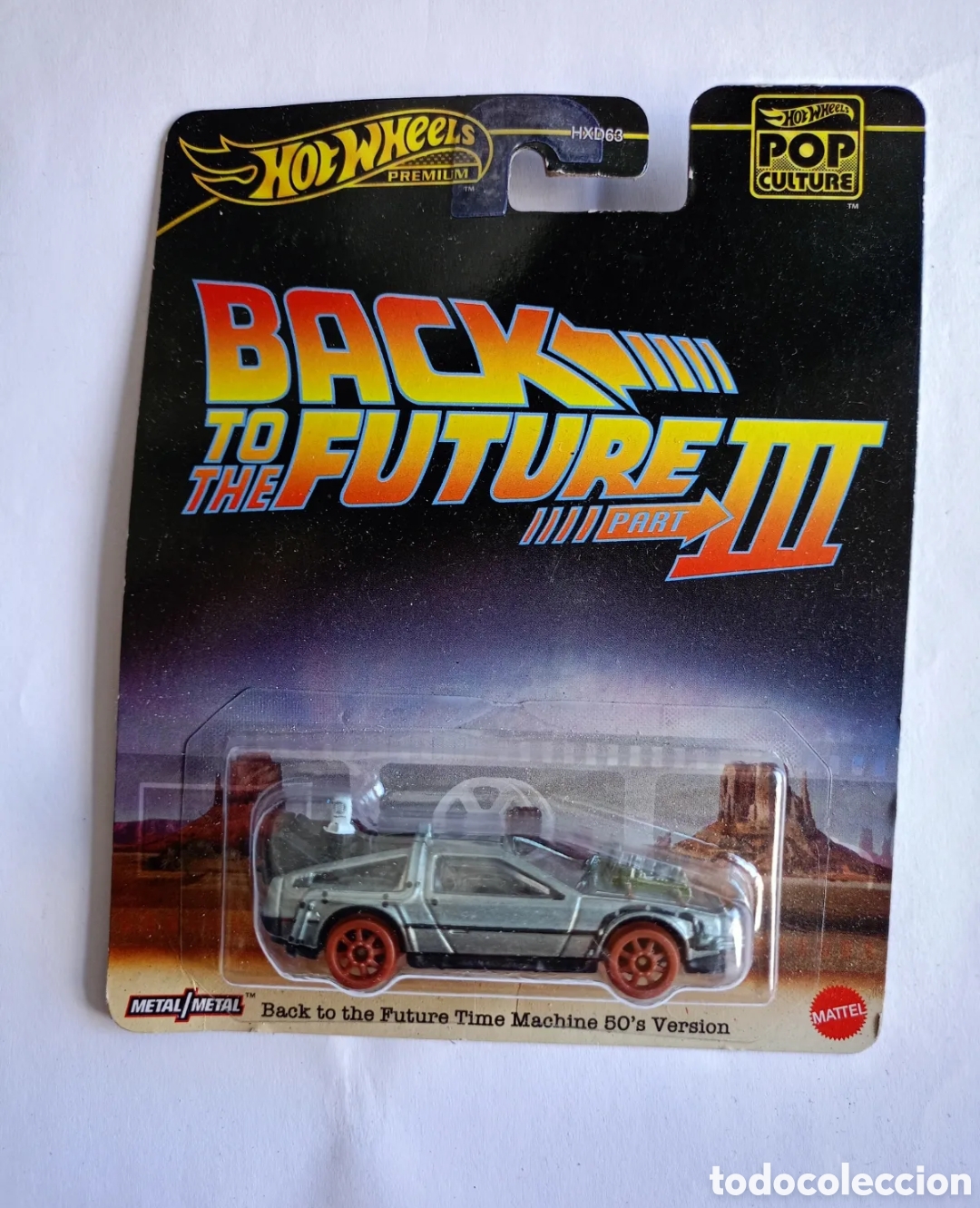 Carros em escala Hot Wheels: Hot Wheels Model DieCast Delorean 1955 Back to the Future Rail Version 1:64 Scale 7cm Premium Real R
