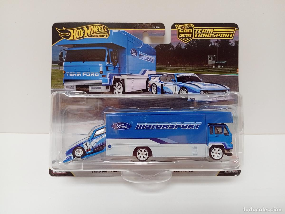 Coches a escala Hot Wheels: FORD CAPRI GR5 + FLEET FLYER HOT WHEELS PREMIUM CAR CULTURE TEAM TRANSPORT 2026 PACK COCHE TRUCK TOY