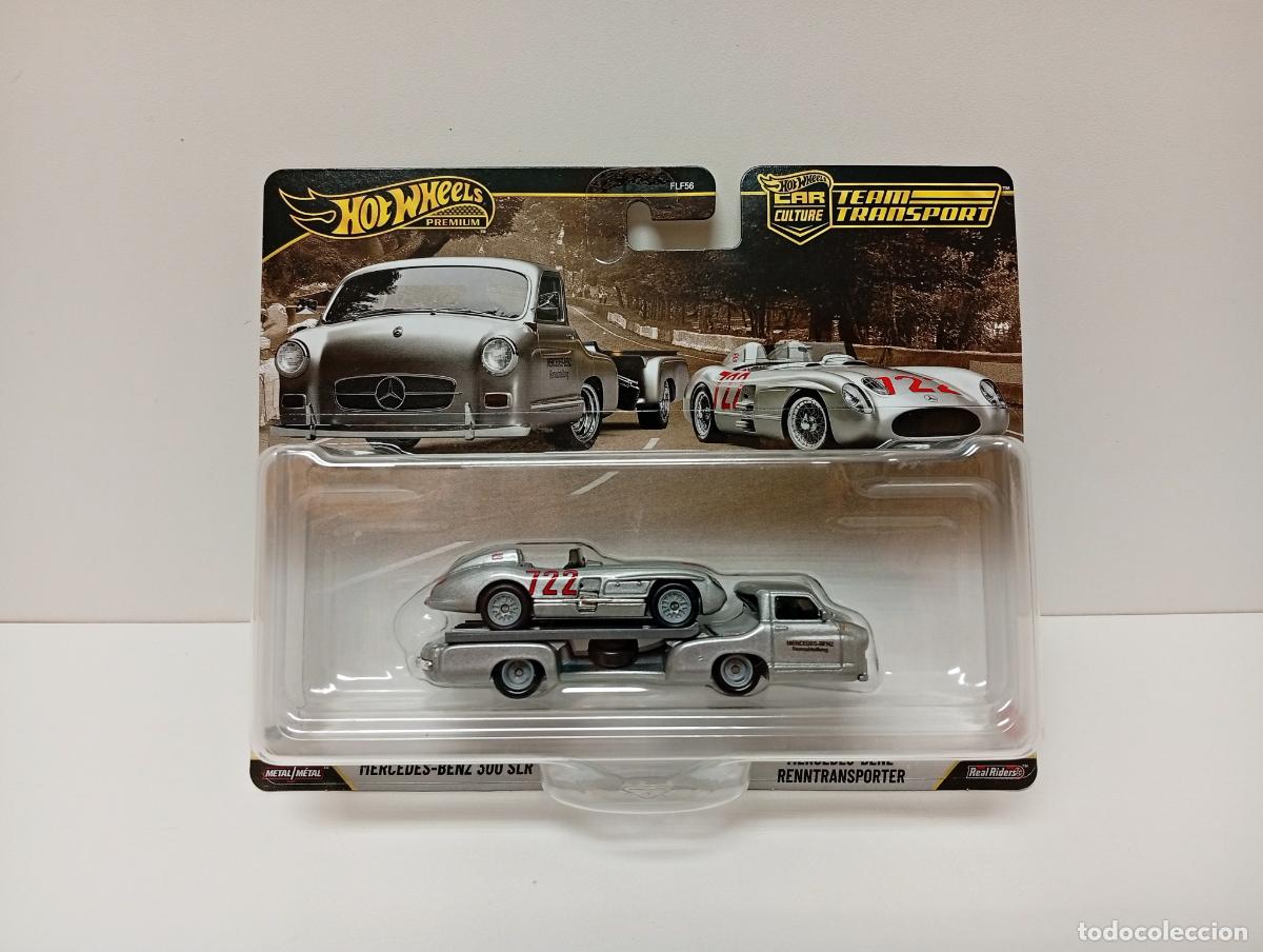 Coches a escala Hot Wheels: MERCEDES-BENZ 300 SLR + RENNTRANSPORTER HOT WHEELS PREMIUM CAR CULTURE TEAM TRANSPORT 2026 PACK CAR