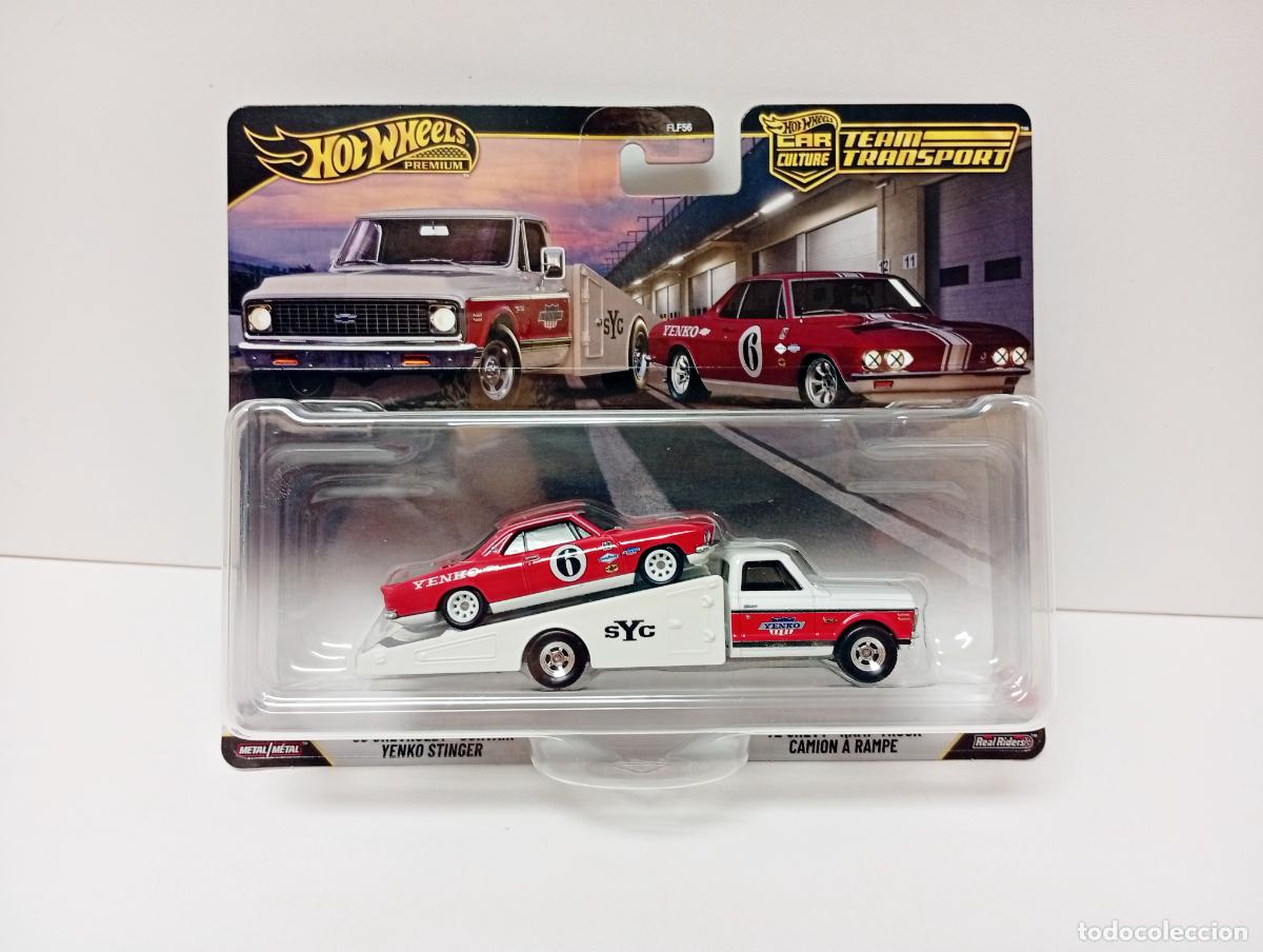 Coches a escala Hot Wheels: 66 CHEVROLET CORVAIR YENKO STINGER + 72 CHEVY RAMP TRUCK HOT WHEELS CAR CULTURE TEAM TRANSPORT 2026