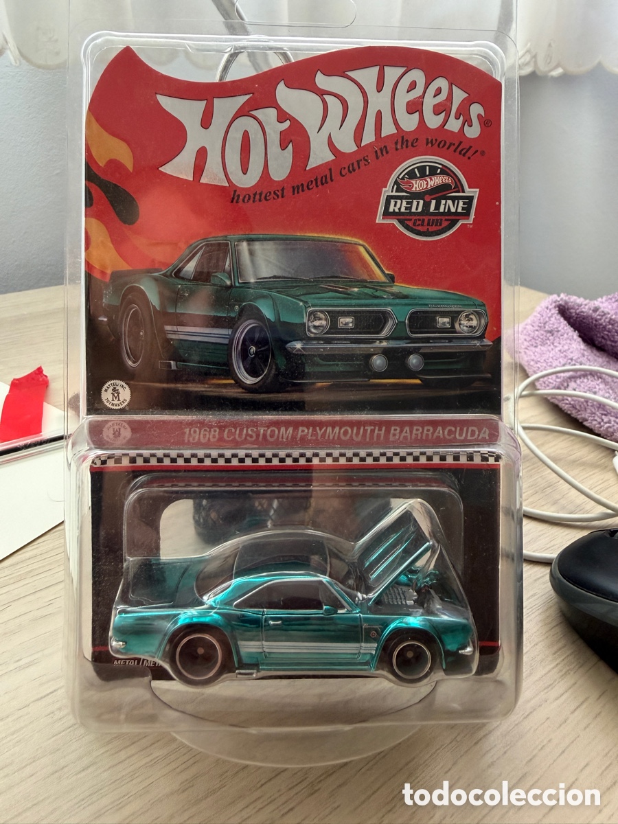Coches a escala Hot Wheels: Hot Wheels RLC 1968 Custom Plymouth Barracuda Teal 1:64