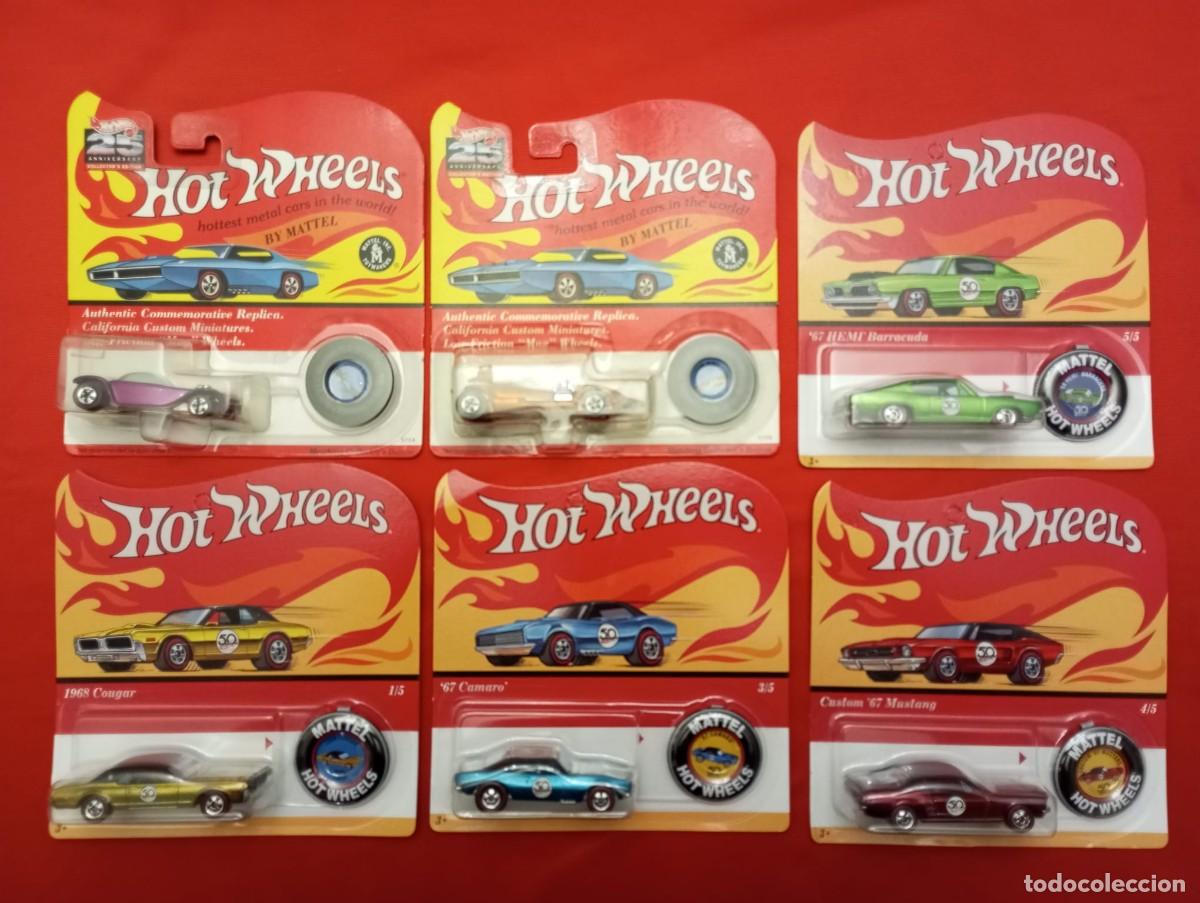 Coches a escala Hot Wheels: HOT WHEELS. 25 ANIVERSARIO. A&Ntilde;O: 1992. LOTE DE 6 VEHICULOS. NUEVOS. EN SU BLISTER SIN ABRIR.