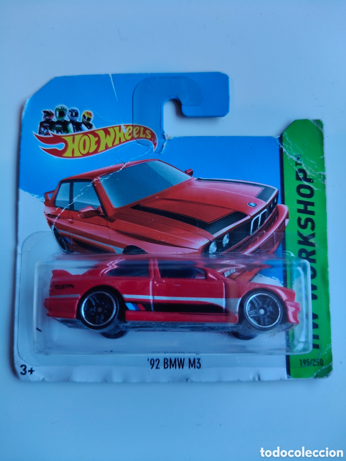 Coches a escala Hot Wheels: HOT WHEELS '92 BMW M3 ROJO. COCHE COLECCION 1/64 HW WORKSHOP 2014.