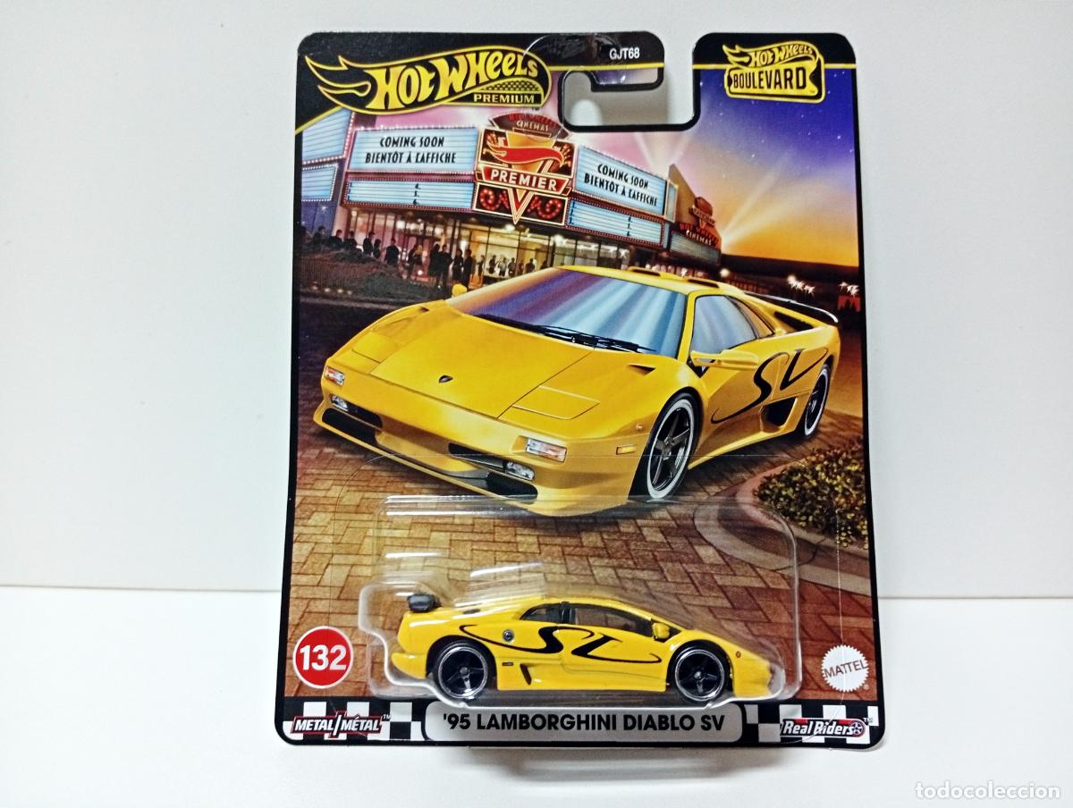 Coches a escala Hot Wheels: &acute;95 LAMBORGHINI DIABLO SV HOT WHEELS PREMIUM 2025 BOULEVARD 132 COCHE 1:64 YELLOW CAR 1995