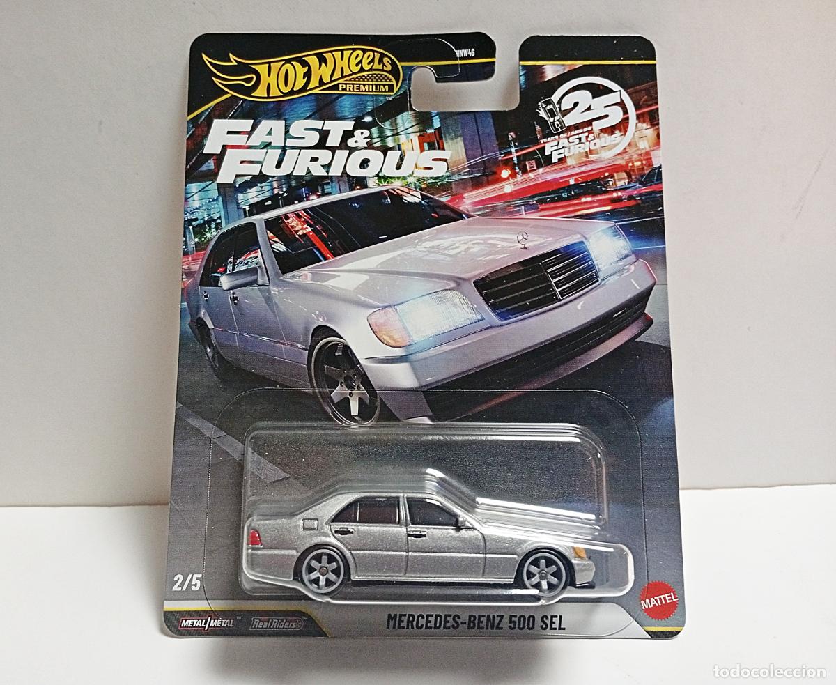 Coches a escala Hot Wheels: MERCEDES-BENZ 500 SEL HOT WHEELS PREMIUM FAST & FURIOUS 2/5 2026 COCHE TOKYO DRIFT CAR 25 YEARS OF