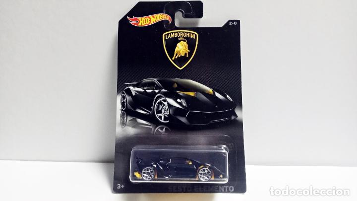 Coches a escala Hot Wheels: LAMBORGHINI SESTO ELEMENTO - HOT WHEELS MATTEL LAMBORGHINI SERIES 2-8 2017 - COCHE 1:64 BLACK CAR