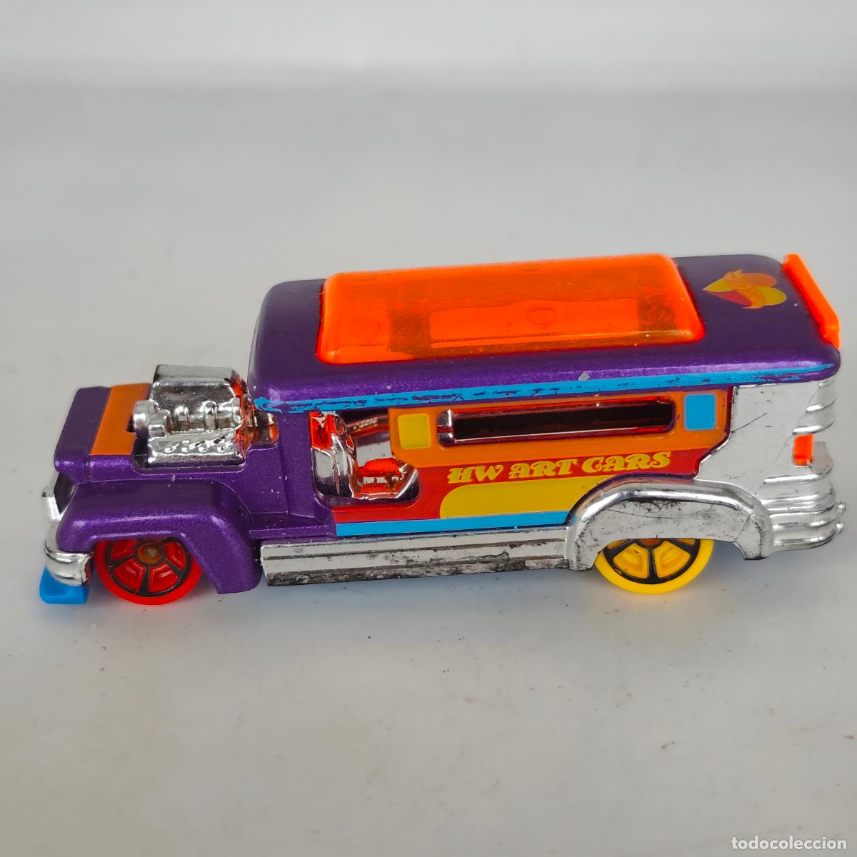 Coches a escala Hot Wheels: Hot Wheels Road Bandit Bus Metalflake Purple 2021 HW Art Cars 2/10 Loose 020/250