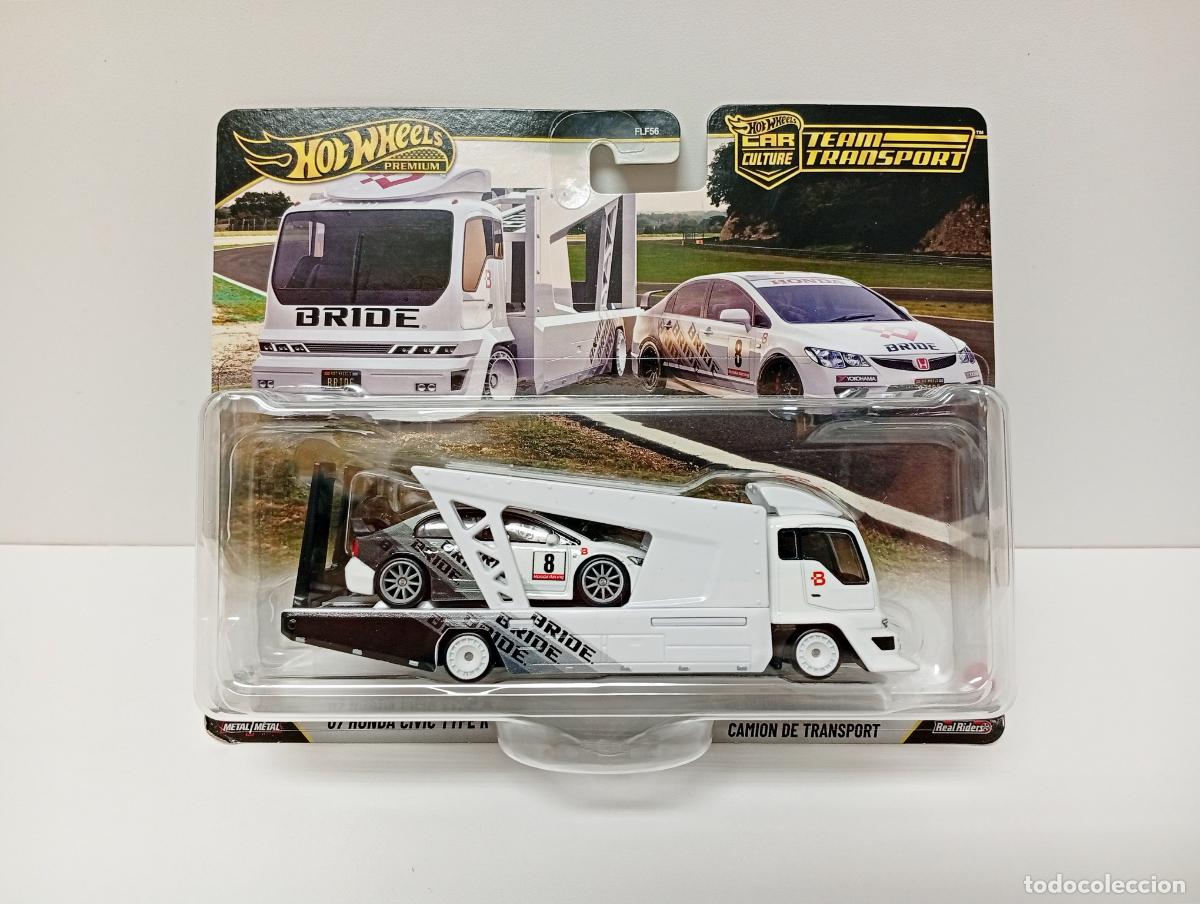 Coches a escala Hot Wheels: &acute;07 HONDA CIVIC TYPE R + KOUSOKU HAULER HOT WHEELS CAR CULTURE TEAM TRANSPORT 2026 COCHE TRUCK BRIDE