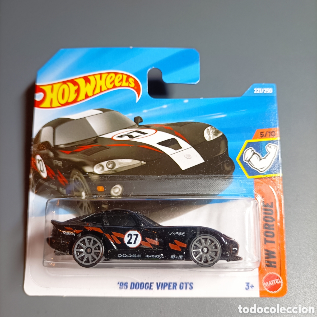 Coches a escala Hot Wheels: HOT WHEELS: '96 DODGE VIPER GTS. 5/10 HW TORQUE. 221/250 MATTEL