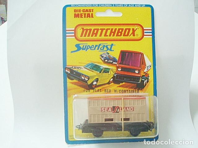 Coches a escala Matchbox: MATCHBOX SF MI725 25 FLAT CAR WITH CONTAINER A 021 - Foto 1