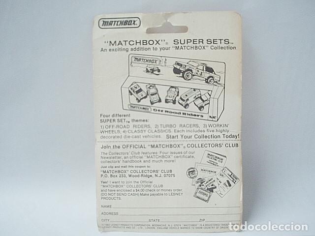 Coches a escala Matchbox: MATCHBOX SF MB005 5 JEEP 4X4 DEL 1982 A 059 - Foto 3