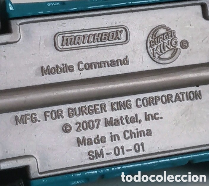 Coches a escala Matchbox: MOBILE COMMAND/ MATCHBOX-BURGUER KING/ / 1:64 APROX - Foto 8