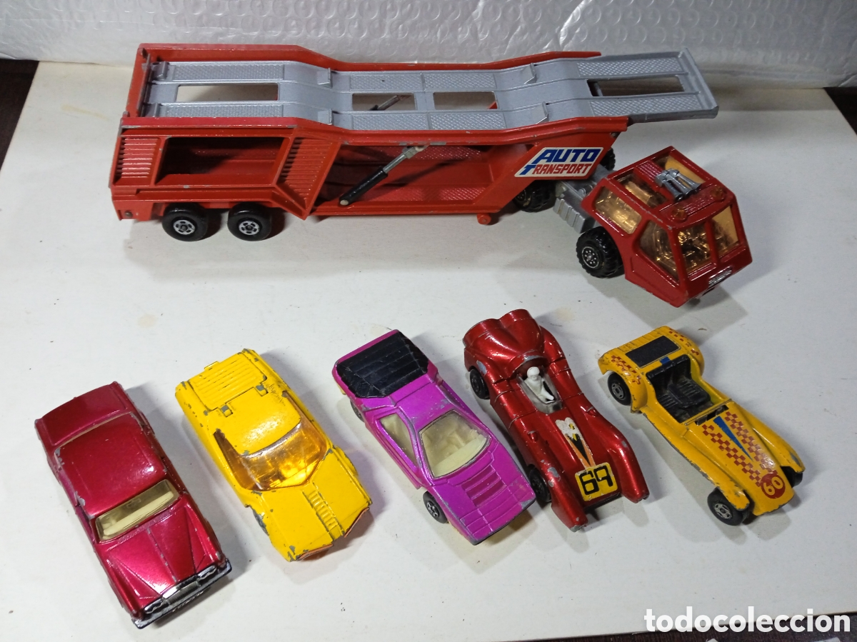 Coches a escala Matchbox: Cami&oacute;n de transporte y coches Matchbox - Foto 2