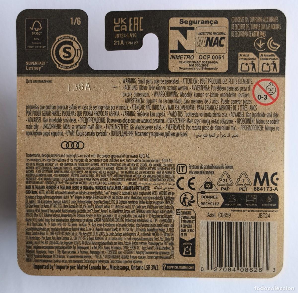 Coches a escala Matchbox: MATCHBOX AUDI R8. MATCHBOX SUPER CHASE. - Foto 3