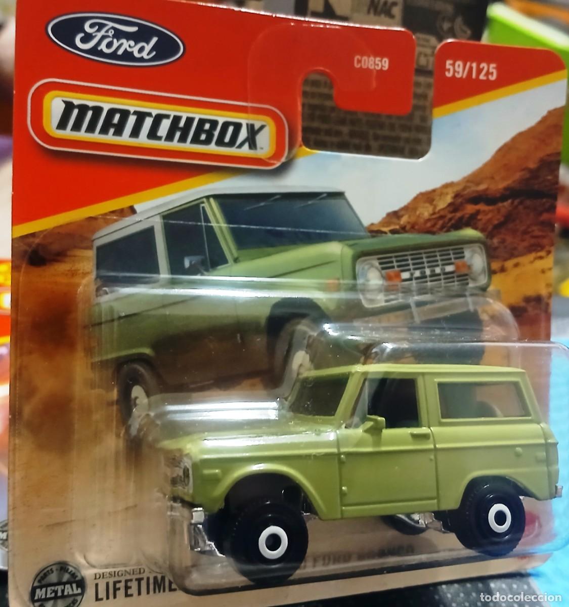 Coches a escala Matchbox: Matchbox Ford Bronco de 1970 verde claro - Foto 3