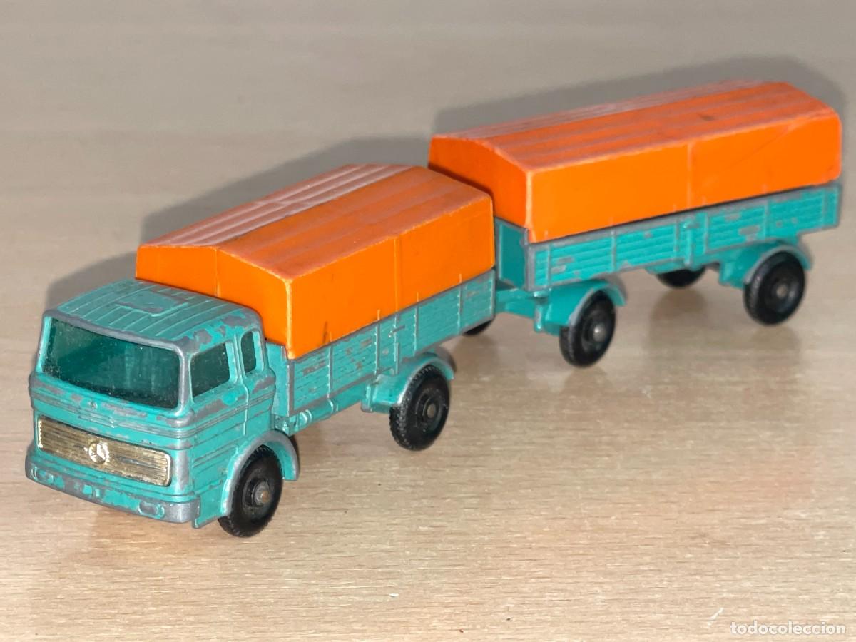 Coches a escala Matchbox: 97- Matchbox Lesney antiguo cami&oacute;n Mercedes Truck + Trailer Ref. 1 + 2 a&ntilde;os 70 Made in England
