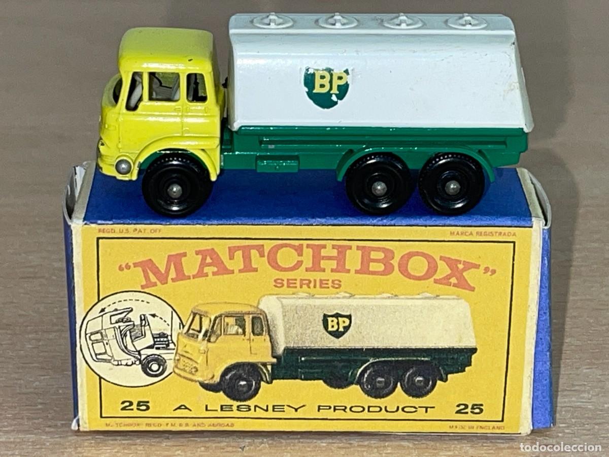Coches a escala Matchbox: 115- Matchbox Lesney antiguo cami&oacute;n cisterna BP Petrol Tanker N&ordm; 25 a&ntilde;os 70 Made in England + CAJA