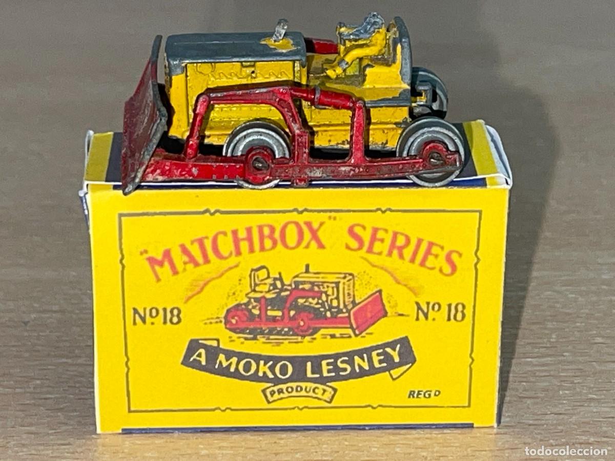 Coches a escala Matchbox: 117- Matchbox Lesney Moko excavadora Caterpillar Bulldozer N&ordm; 18 a&ntilde;os 50 Made in England + CAJA