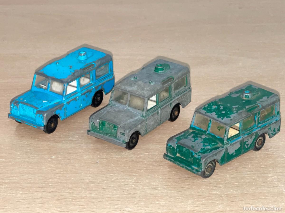 Coches a escala Matchbox: 120- Matchbox Lesney LOTE 3 Land Rover Safari azul y verdes Ref N&ordm; 12 Made in England para restaurar