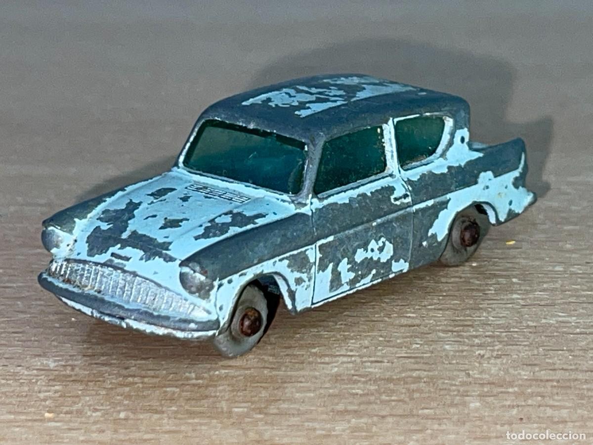 Coches a escala Matchbox: 172- Matchbox Lesney Ford Anglia azul cielo antiguo coche N&ordm; 7 a&ntilde;os 60 Made in England diecast metal