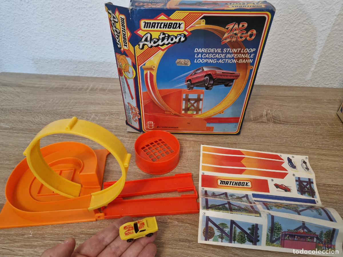 Coches a escala Matchbox: antiguo juego coche Matchbox Action 3 1986 zap and go looping daredevil stunt loop superfast super