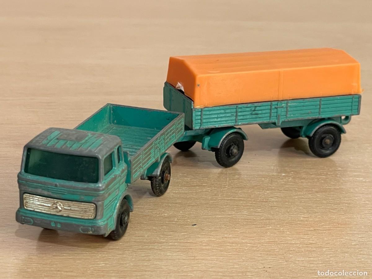 Model cars Matchbox: 219- Matchbox Lesney antiguo cami&oacute;n Mercedes Truck + Trailer N&ordm; 1 y 2 a&ntilde;os 70 Made in England