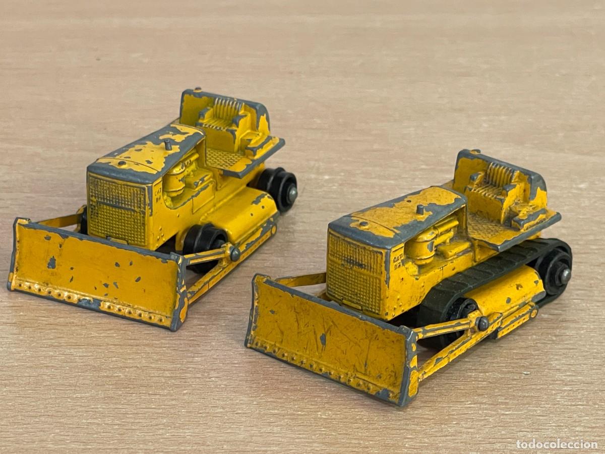 Coches a escala Matchbox: 236- Matchbox Lesney LOTE 2 excavadoras Caterpillar Bulldozer N&ordm; 18 a&ntilde;os 60 Made in England die-cast