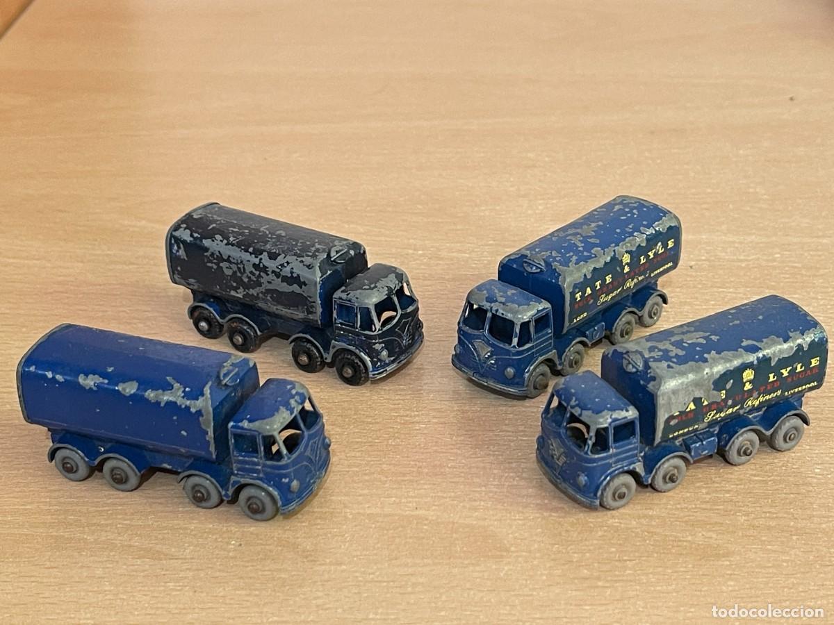 Coches a escala Matchbox: 239- Matchbox Lesney LOTE 4 Camiones Foden 8 15 TON Sugar Container N&ordm; 10 a&ntilde;os 60 Made in England