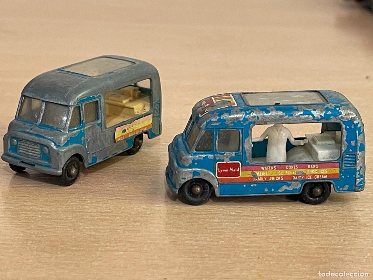 Auto in scala Matchbox: 242- Matchbox Lesney LOTE 2 Furgonetas Commer Ice Cream Canteen N&ordm; 47 a&ntilde;os 60 Made in England