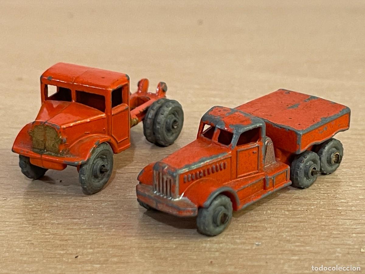 Auto in scala Matchbox: 254- Matchbox Lesney Moko LOTE 2 antiguos Camiones Diamond T N&ordm;15 y Quarry Truck N&ordm;6 a&ntilde;os 50 England