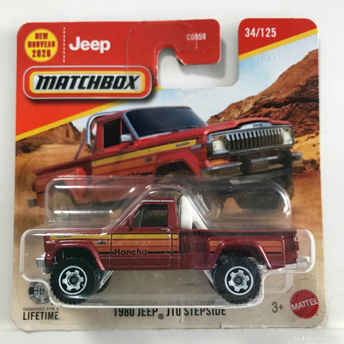 Coches a escala Matchbox: MATCHBOX JEEP J10 STEPSIDE 1980 ROJO (1), TIPO HOT WHEELS MB