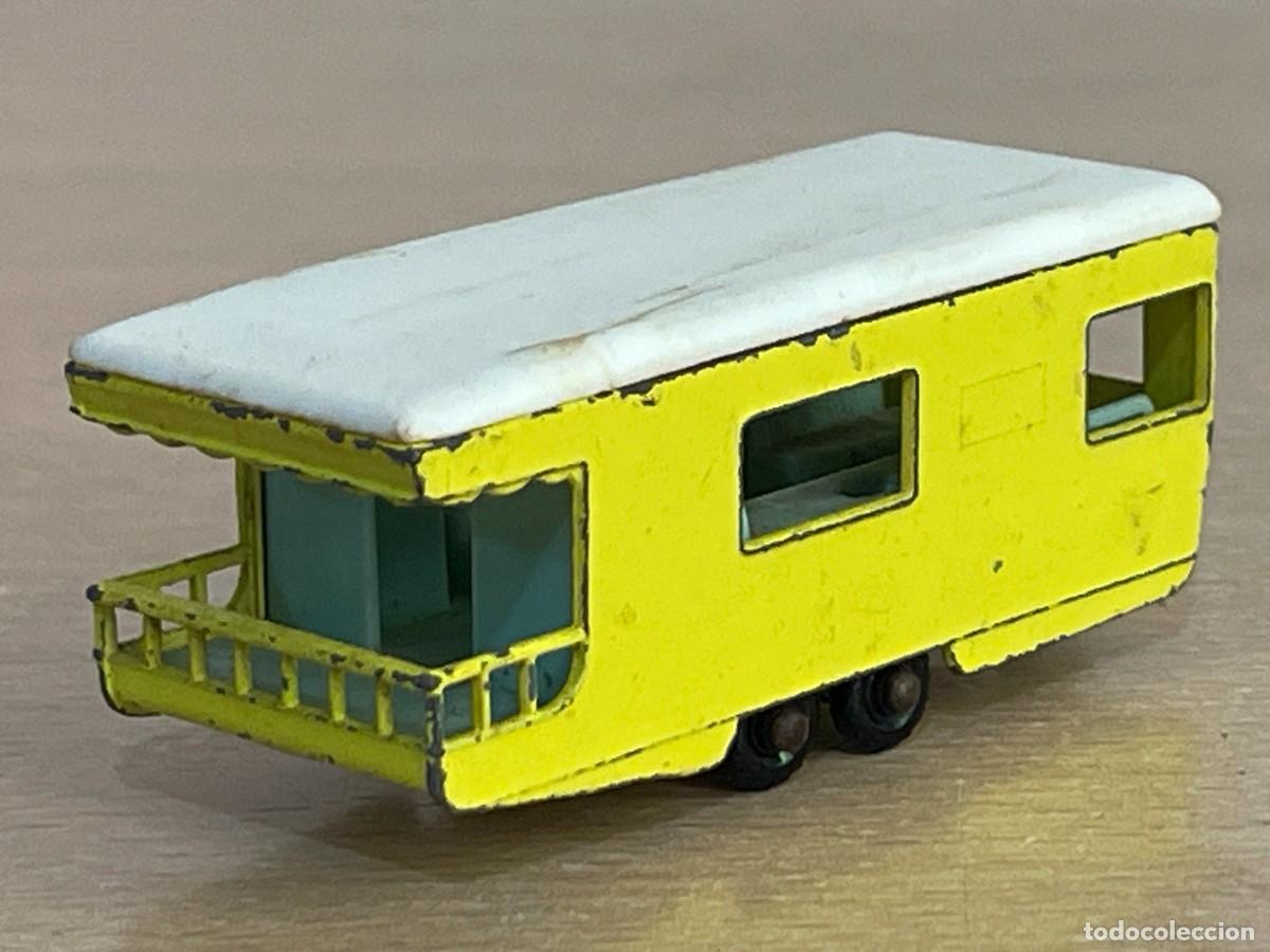 Coches a escala Matchbox: 297- Matchbox Lesney Trailer Caravan amarilla N&ordm; 23 a&ntilde;os 60 Made in England caravana roulotte metal